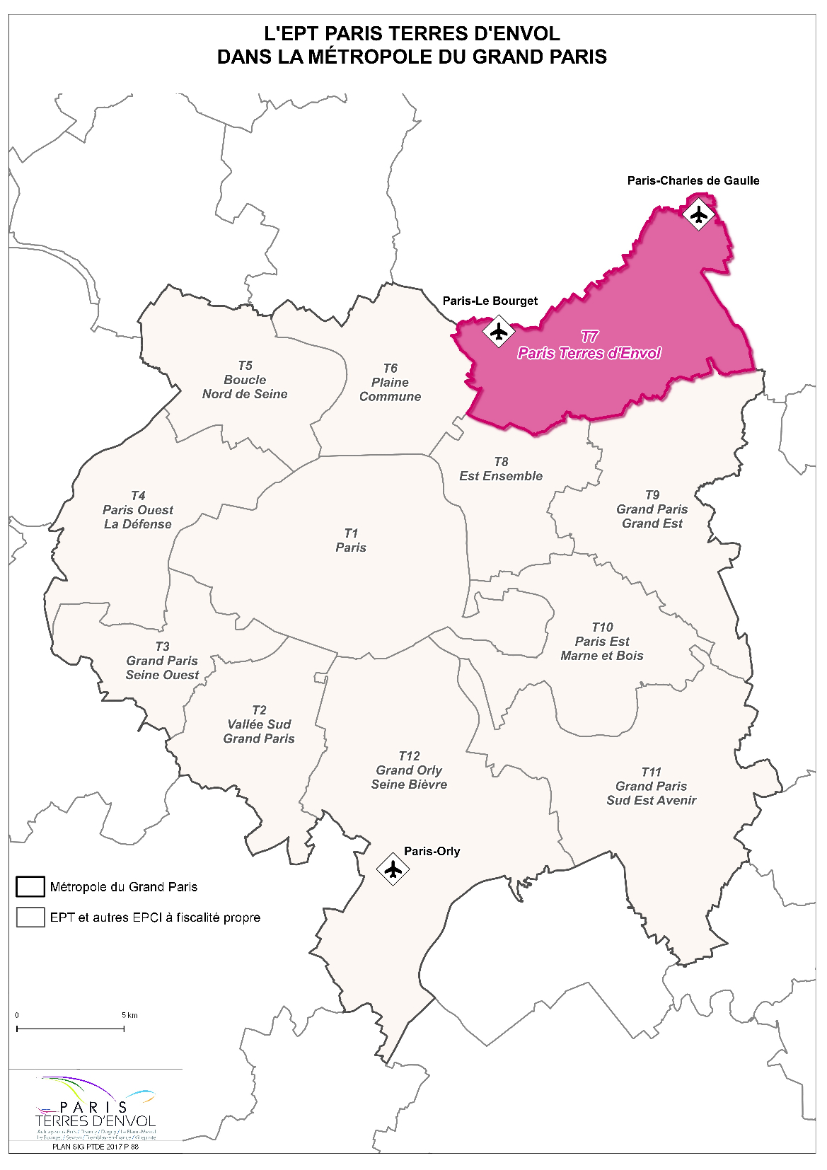 Carte métropole du grand Paris